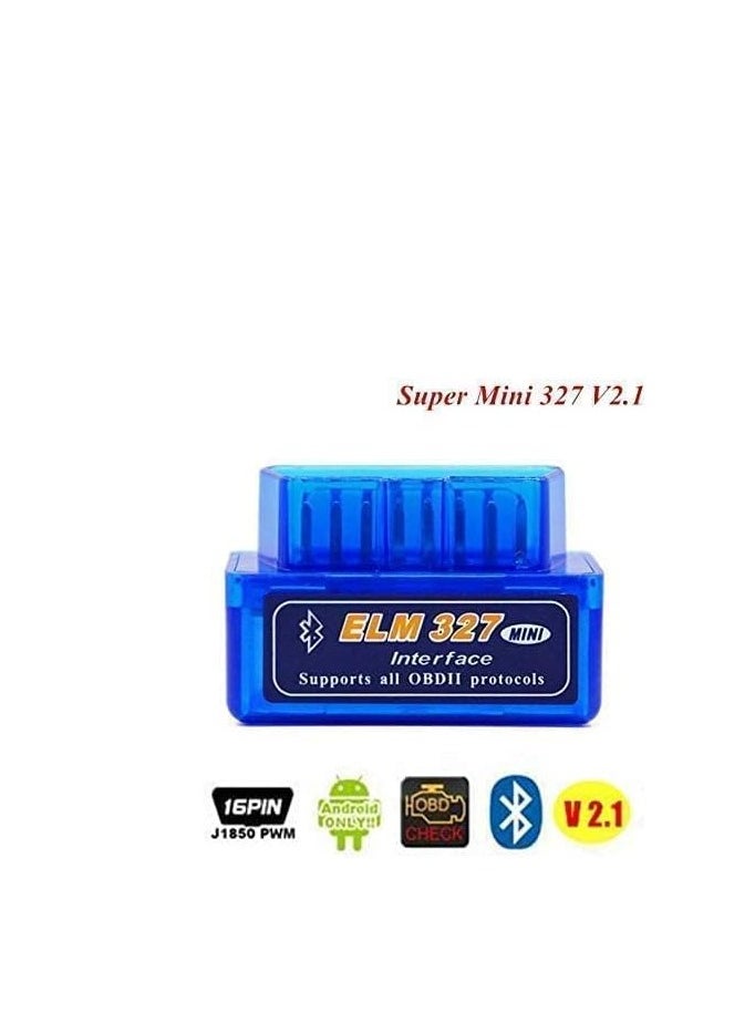 Cool Baby COOLBABY Super Mini ELM327 Bluetooth Torque V2.1 OBDII/OBD-II/OBD2 Protocols Car Auto Diagnostic Scan Tool ELM 327 - Android -BLUE  - Image 2