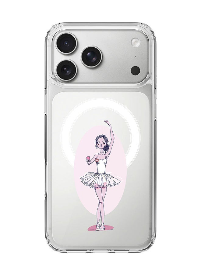 Stylizedd Classic Clear MagSafe Case for iPhone 17 Pro Max , Hybrid Soft Case Flexible Edges Anti Drop TPU PC Gel Thin Transparent Cover [ Designed for iPhone 17 Pro Max ] - Twirling Ballerina