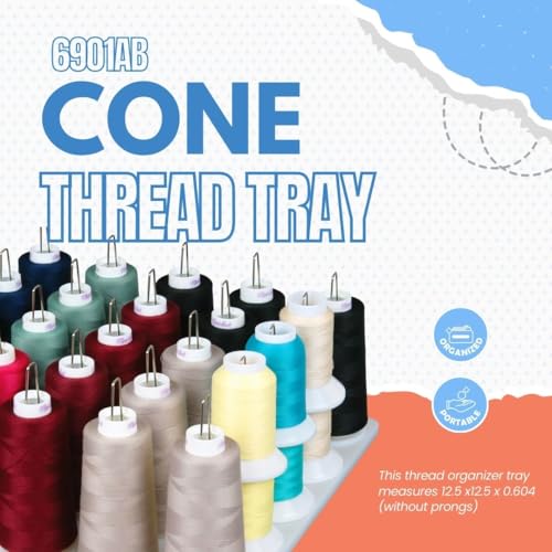 ArtBin 6901AB Cone Thread Tray, Sewing & Embroidery Serger Cone Thread Spool Assortment Organizer, Super Satchel System Accessory, Up To 25 Traditional Spools or Up To 50 Mini Spools, White - Image 2