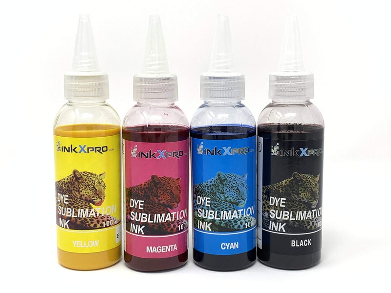INKXPRO 4X100ML Sublimation Ink Refill for Epson WF2830 2850 2860 3720 XP-4100 4105 XP-430 440 446 WF 7710 7720 7210 7310 7840 7820 Printers Heat Press on Mugs Plates Polyester Shirts etc (BK/C/M/Y) - Image 3