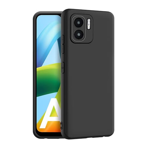 CEDO Back Cover for Redmi A1 / Redmi A2 | Camera Bump Protection & Inner Velvet Fabric Lining | Ultra Slim Matte Soft Rubberised Case Cover (Black) - Image 1