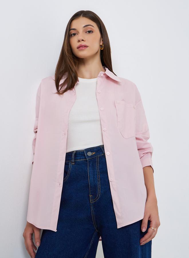 Styli Women Pink Oversized Shirt - Image 5