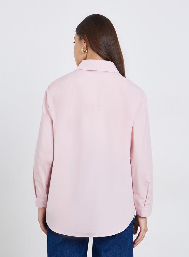 Styli Women Pink Oversized Shirt - Image 4