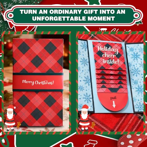 taakcc 5Pcs Handmade Christmas Gifts Card Booklet,Handmade Christmas Gift Card Holder Book,Christma Money Holder Envelope Booklet,DIY Personalized Xmas Gift,Xmas Party Supplies for Family and Friends - Image 2