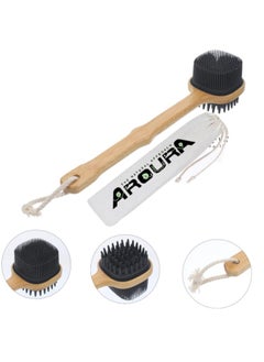 Aroura Shower Soft Silicone Long Handle Back Brush, 2 in 1 Bath and Shampoo Brush, Back Scrubber Body Exfoliator for Wet or Dry Brushing, for Body Men and Women, BPA Free, Non-Slip  - Image 2