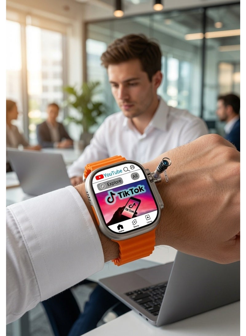 Smartberry C96 2.2 Inch HD Smart Watch with Rotating HD Camera, 5G & WiFi Connectivity, Bluetooth Calling, SIM Card Slot, 660mAh Battery, Dual Watch Straps, Fitness Tracker for Android silver - Image 4