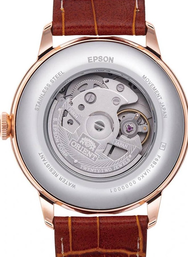 ORIENT Men Bambino Automatic Moonphase Leather Strap Men's Watch RA-AK0801S - Image 3