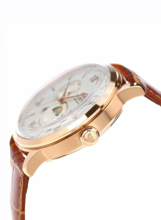 ORIENT Men Bambino Automatic Moonphase Leather Strap Men's Watch RA-AK0801S - Image 2