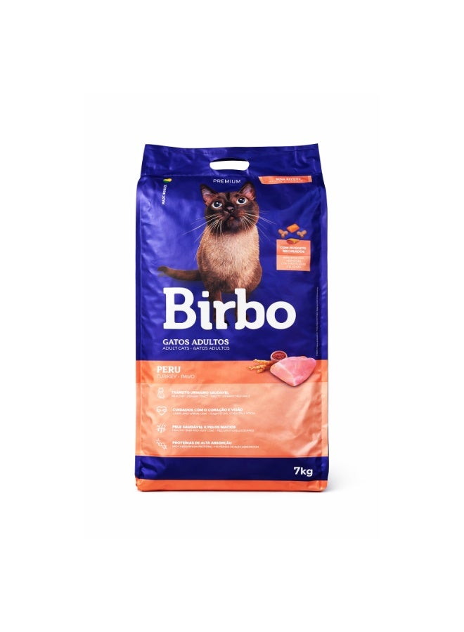 Birbo Premium Dry Cat Food for Sterilized Adult Cats – Lean Turkey Flavor – Weight Control & Urinary Support – 7kg