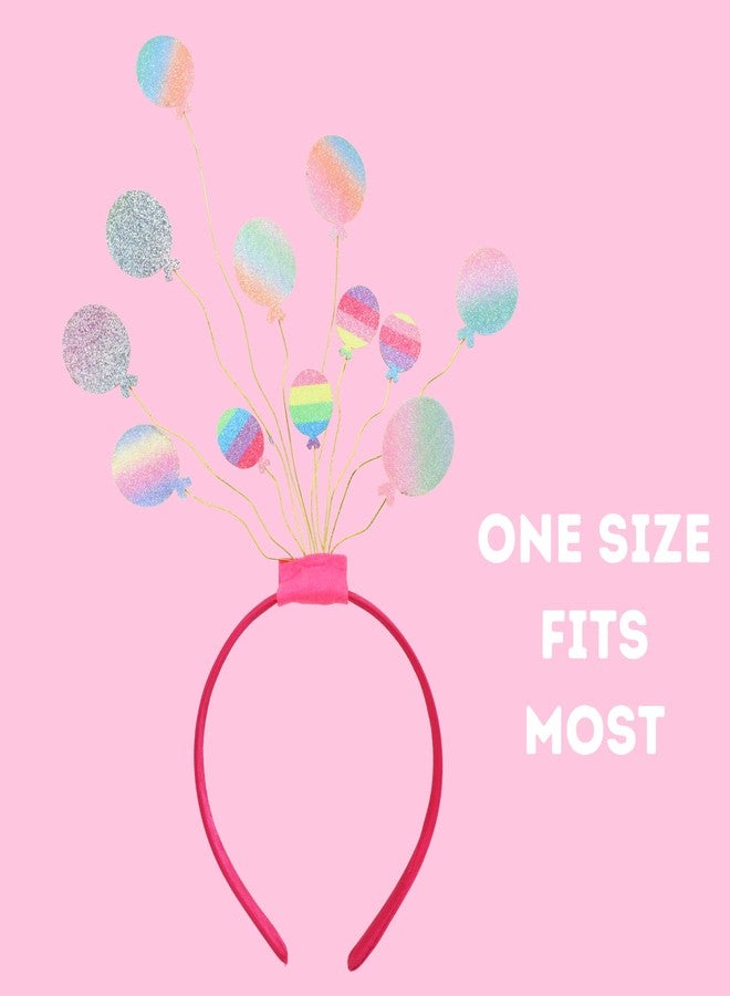 Needzo Glitter Balloon Birthday Girl Headband, Sparkly Rainbow Design, Hair Accessory for Birthdays, Parties, One Size Fits Most - Image 4