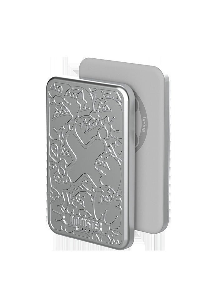 general Elephant nose joint big monster DMOOSTER card power bank ultra-thin portable magnetic suction, mobile power supply D50 (5000mAh) - Image 1