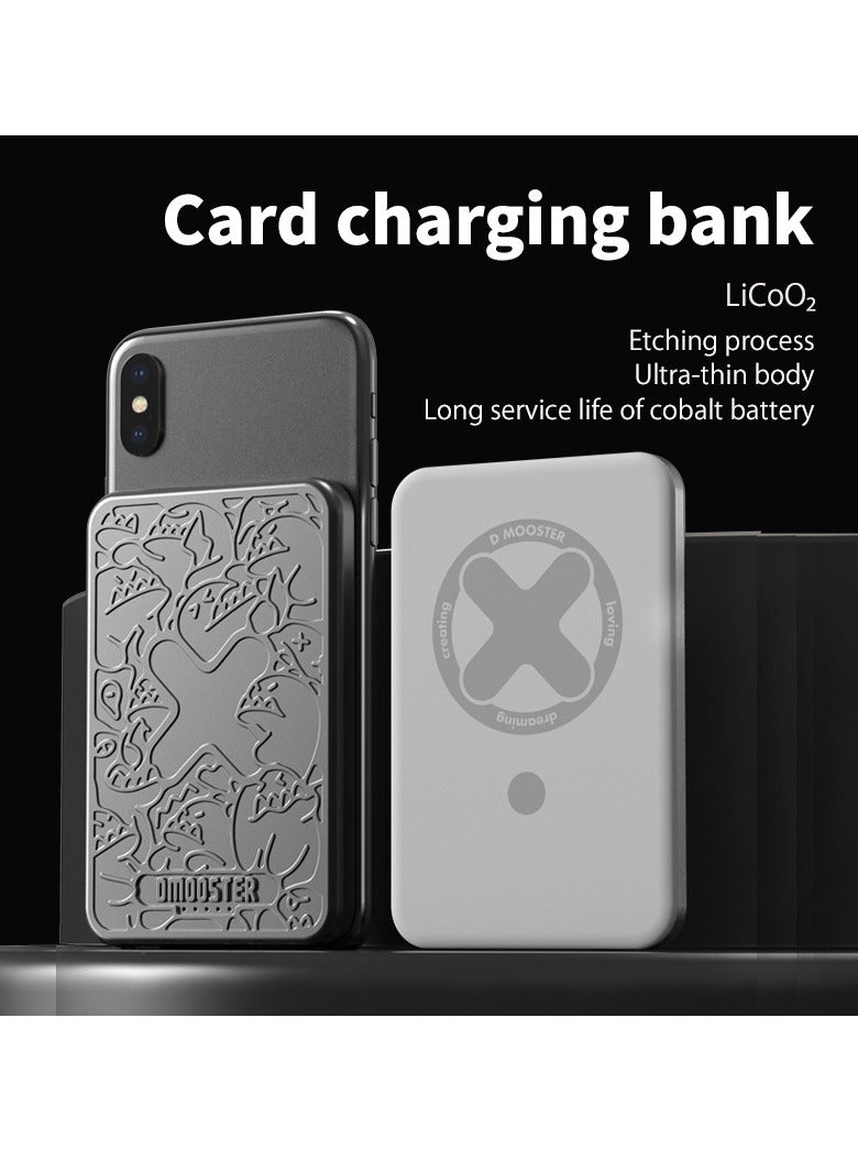 general Elephant nose joint big monster DMOOSTER card power bank ultra-thin portable magnetic suction, mobile power supply D50 (5000mAh) - Image 2