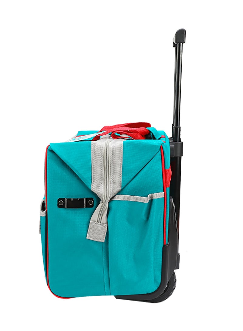 TOTAL 20" Rolling Rigid Tool Bag - 20kg Max Load Wheeled Tool Organizer with Telescopic Handle, 1680D Heavy Duty Polyester & Rigid Frame - THRRTB2012 - Image 2