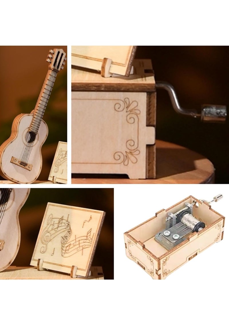 KASTWAVE 3D Wooden Puzzles, Mechanical Music Box, Guitar Building Model, Desktop Decoration DIY3D Puzzle Toys, Music Box Model Building Kits, Wooden Music Box, Creative Gifts for Teens and Adults - Image 2