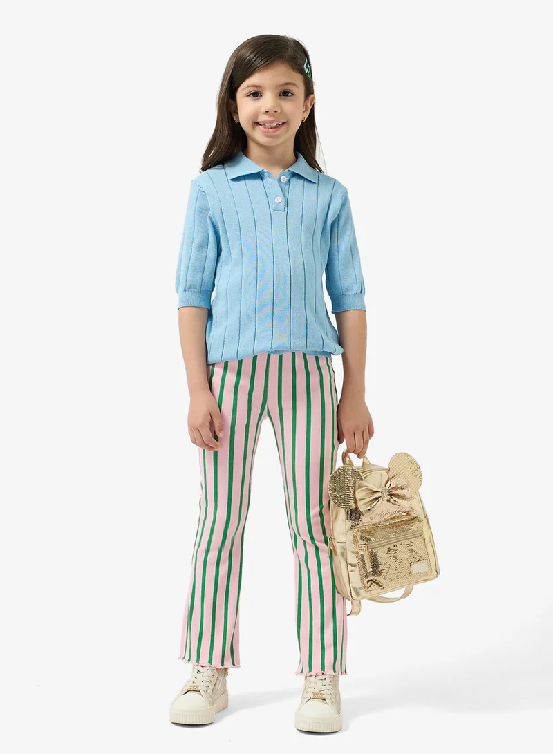 Pinata Green Pink Flared Leggings