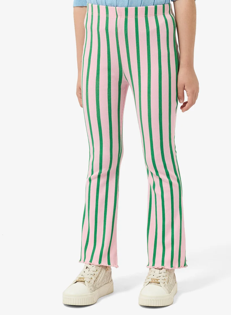 Pinata Green Pink Flared Leggings