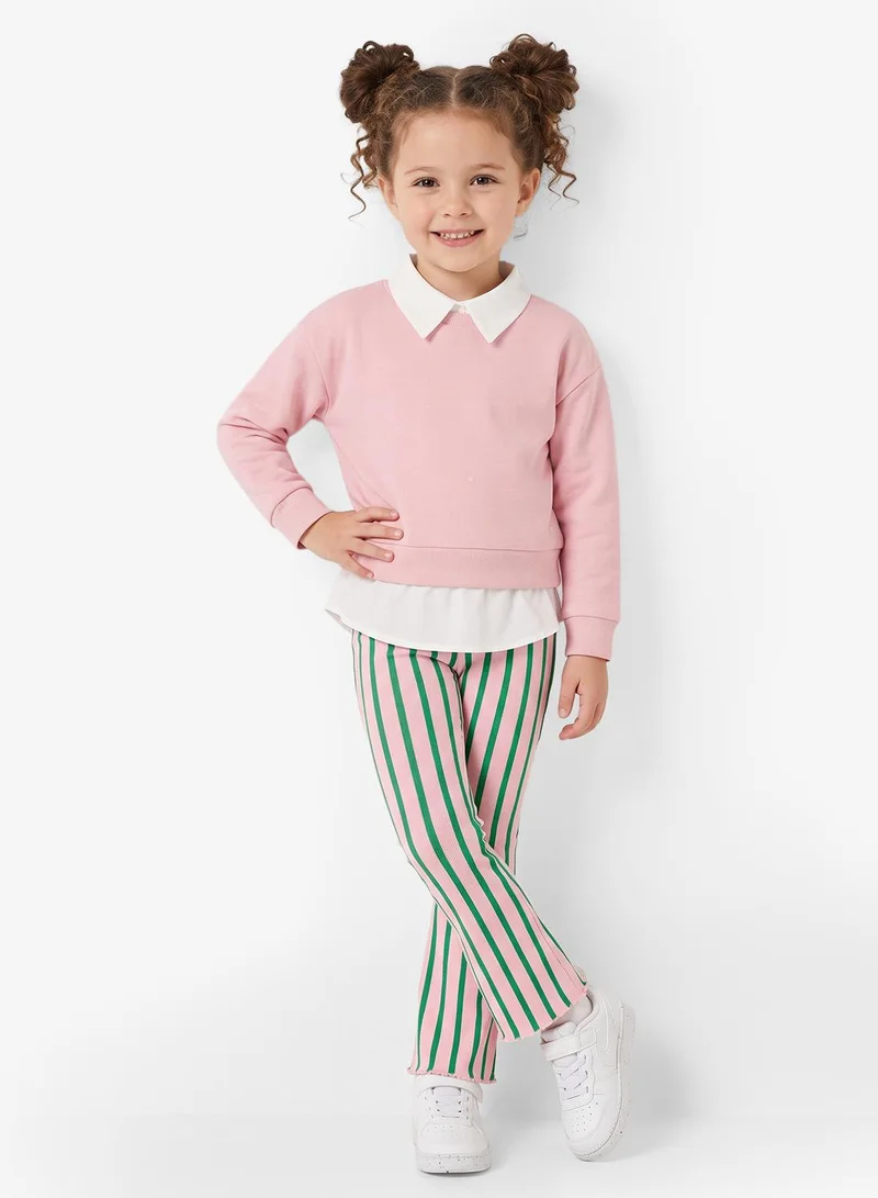 Pinata Green Pink Flared Leggings