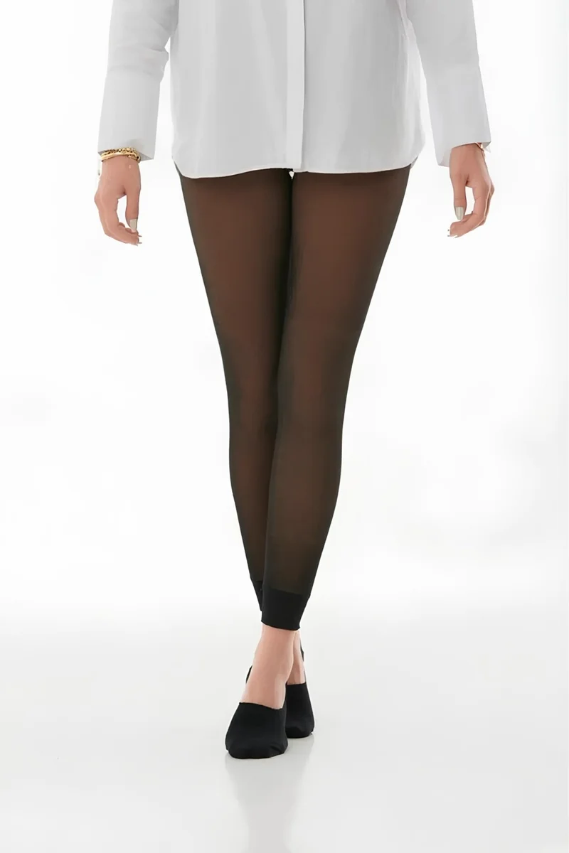 Dode Flora Thin Sock Look Tights Winter Thermal Tights with Fur Inside Pnt