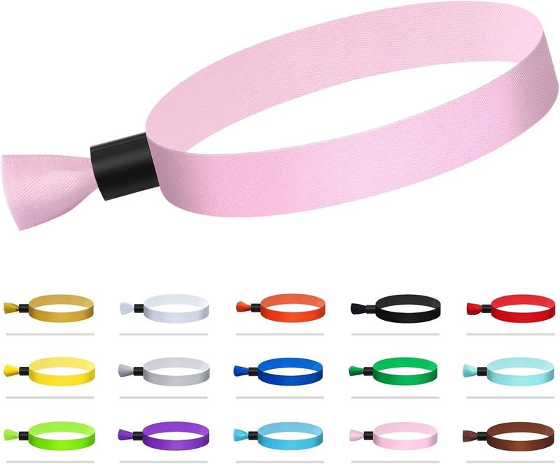 Comflora 100 Pcs Cloth Event Wristband, Disposable Wristbands for Events, Colored Wristbands Events,for Lightweight Concert,Club Entrance Wrist Strap Party Wristband Event (Color : Pink) - Image 1