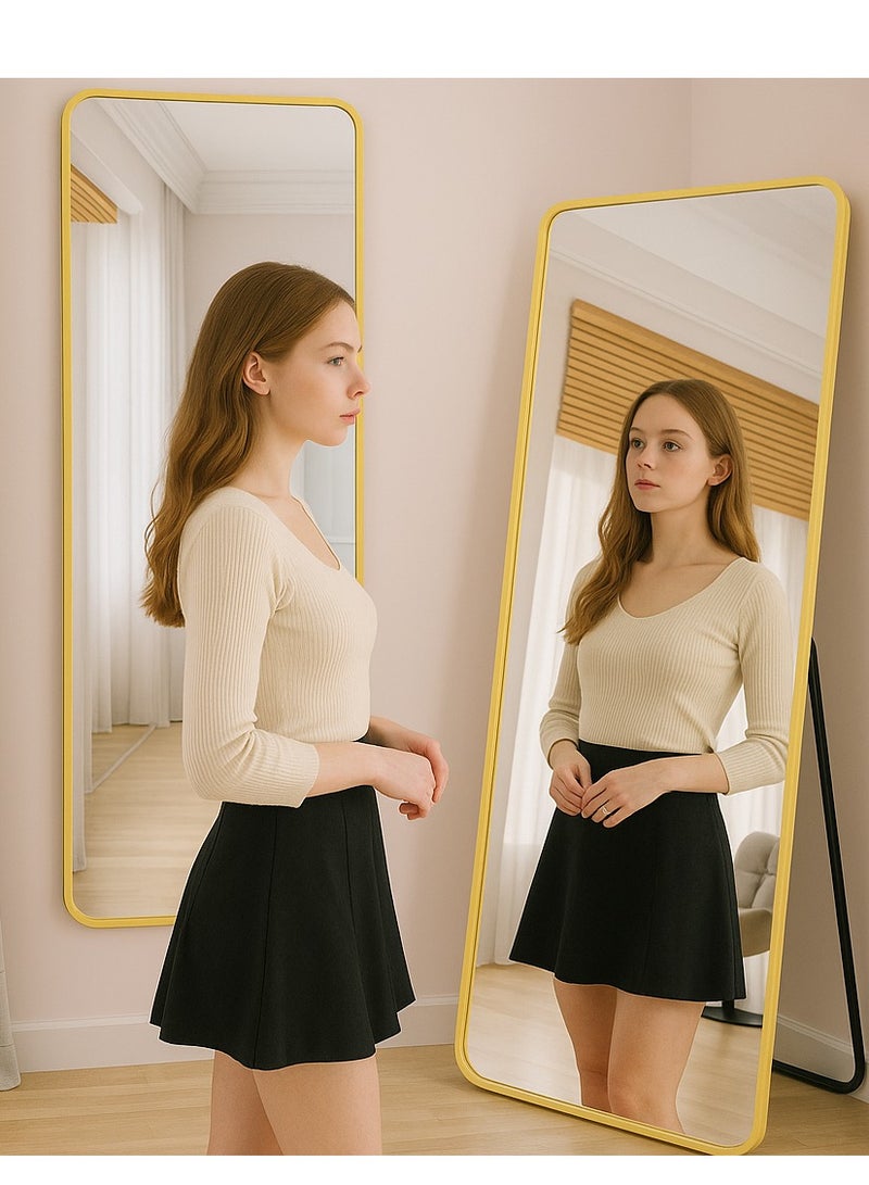 Bluejw 165*60 cm/155*45 cm Full Length Mirror Standing Arched Large Standing Dressing Mirror Hanging Leaning Against Floor Mirrors Wall Mounted Mirror With Stand For Bedroom Locker Room Living Room - Image 4