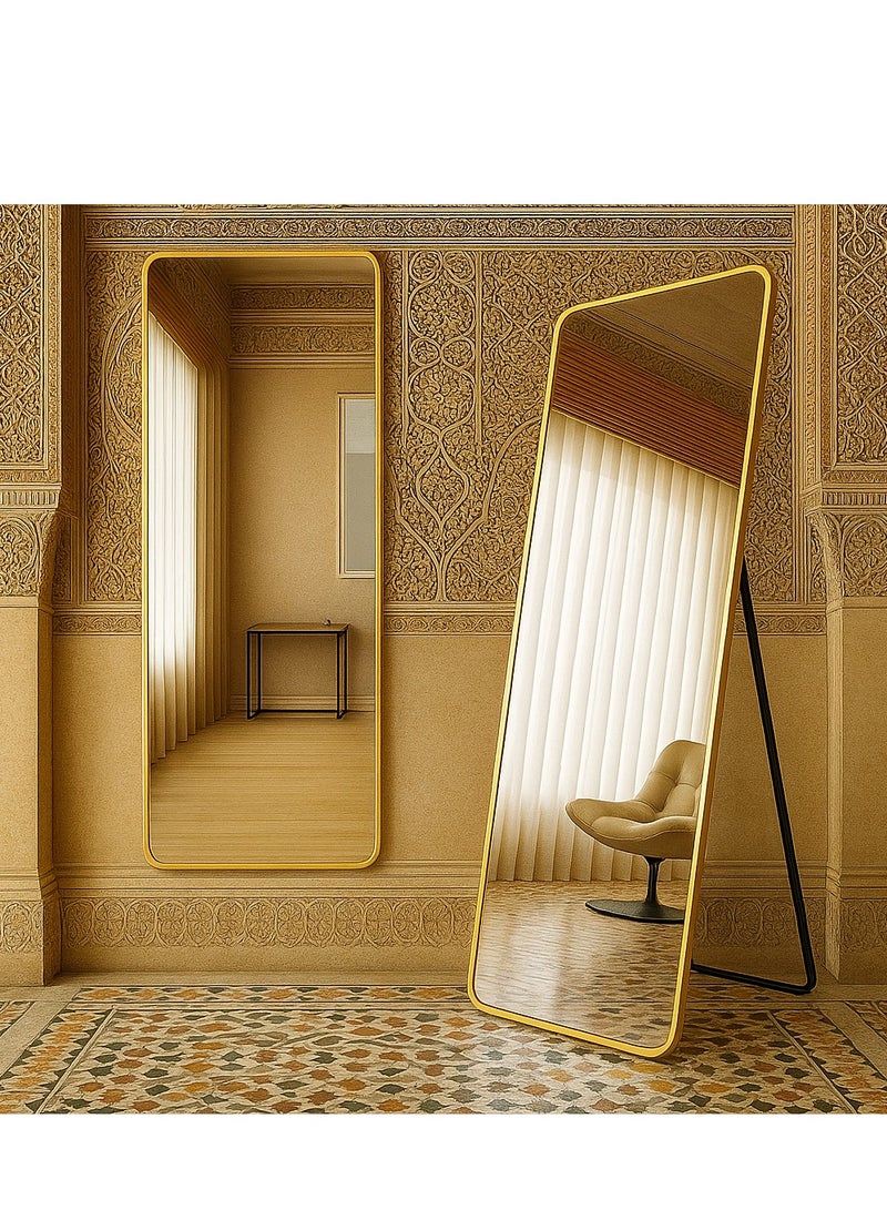 Bluejw 165*60 cm/155*45 cm Full Length Mirror Standing Arched Large Standing Dressing Mirror Hanging Leaning Against Floor Mirrors Wall Mounted Mirror With Stand For Bedroom Locker Room Living Room - Image 2
