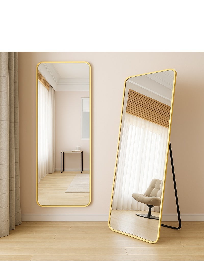 Bluejw 165*60 cm/155*45 cm Full Length Mirror Standing Arched Large Standing Dressing Mirror Hanging Leaning Against Floor Mirrors Wall Mounted Mirror With Stand For Bedroom Locker Room Living Room - Image 1