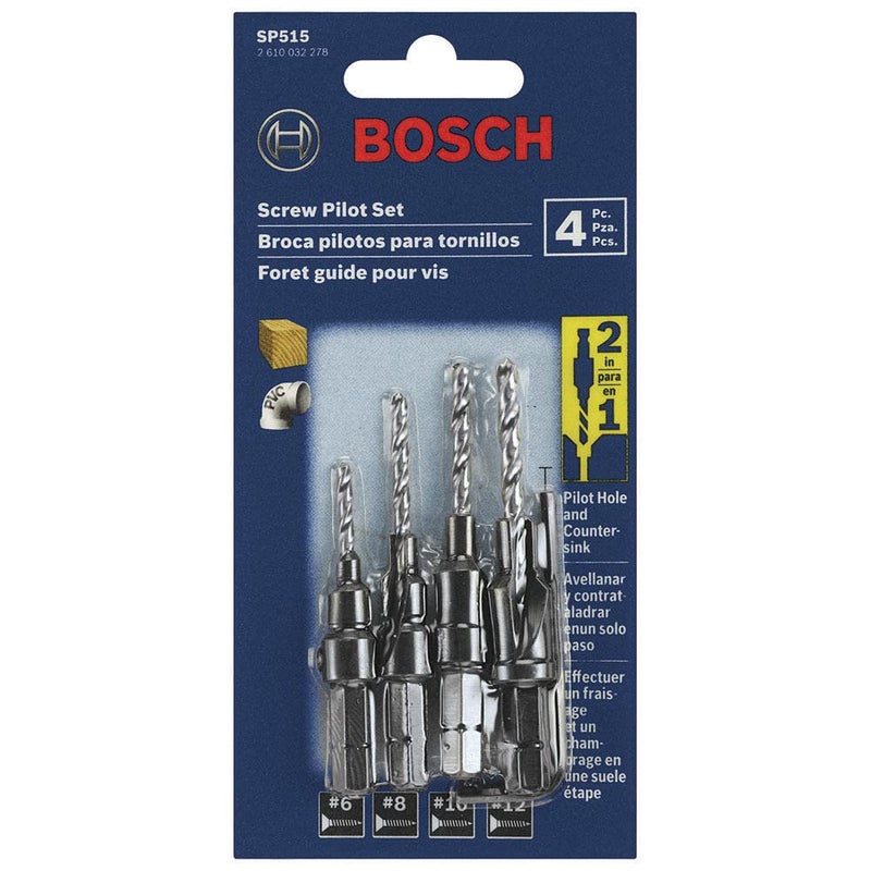 BOSCH SP515 5 Piece Hex Shank Countersink Drill Bit Set with #6, #8, #10, and #12 - Image 2