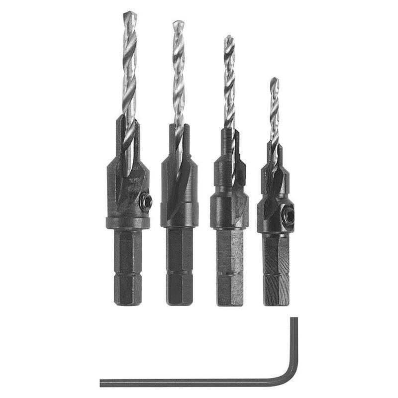 BOSCH SP515 5 Piece Hex Shank Countersink Drill Bit Set with #6, #8, #10, and #12 - Image 1