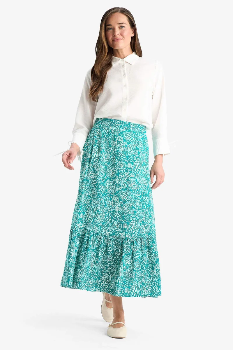 ديفاكتو Printed Maxi Skirt