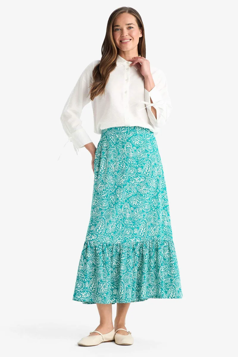 ديفاكتو Printed Maxi Skirt