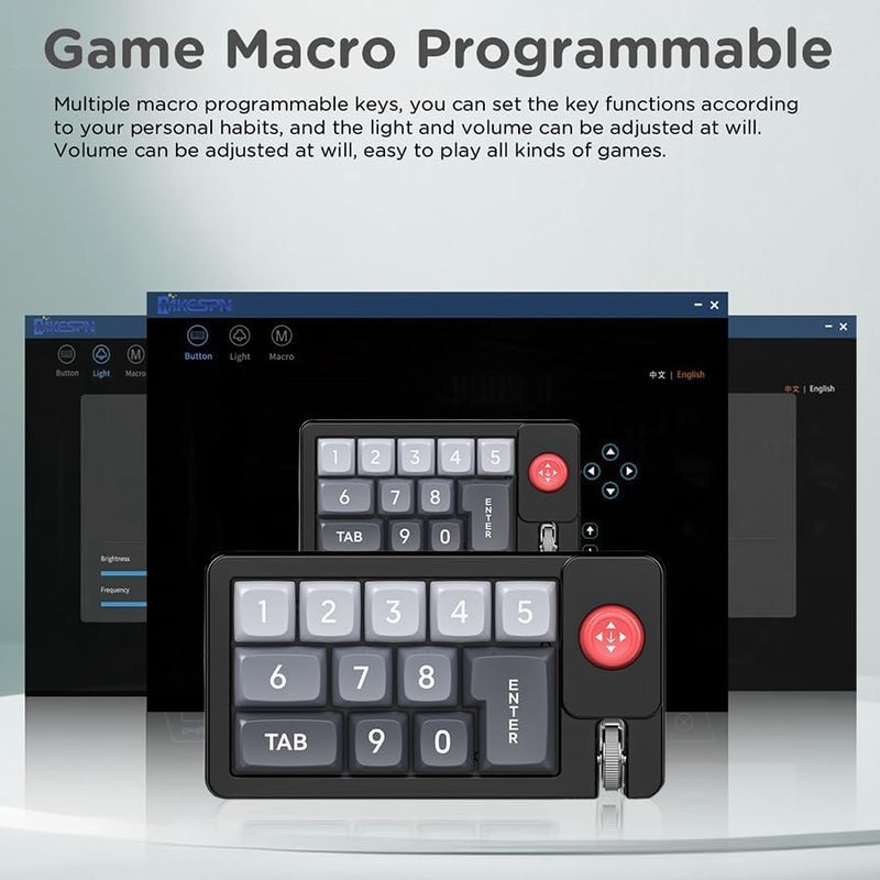 KASTWAVE Macro Programmable Keypad, Compact Wired Mechanical Gaming Keyboard with Joystick, Hot-Swappable RGB Backlit Keys, USB Gaming Keypad for Working and Gaming, Black - Image 4