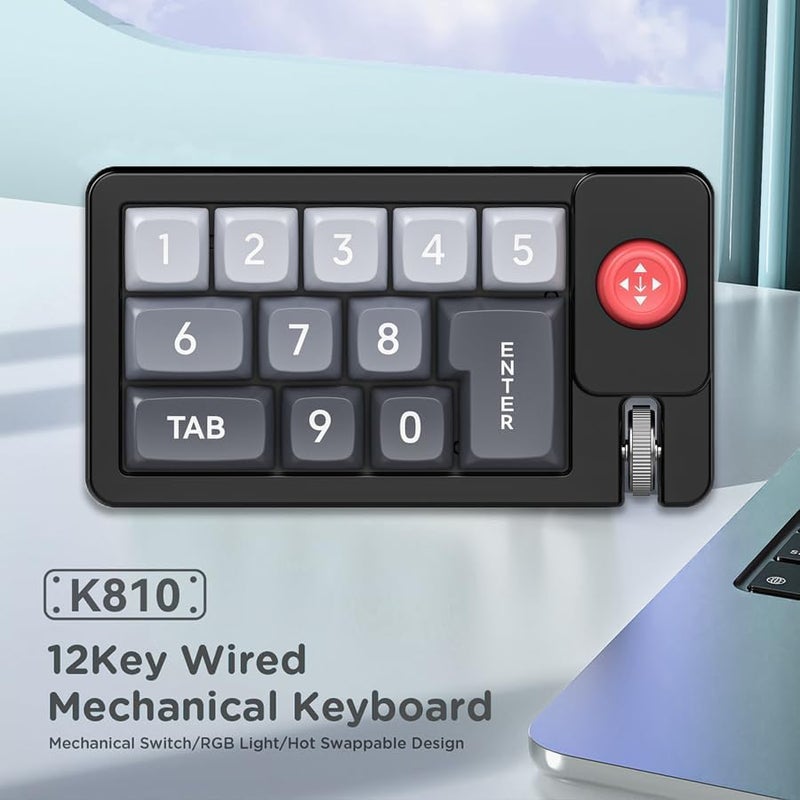 KASTWAVE Macro Programmable Keypad, Compact Wired Mechanical Gaming Keyboard with Joystick, Hot-Swappable RGB Backlit Keys, USB Gaming Keypad for Working and Gaming, Black - Image 2