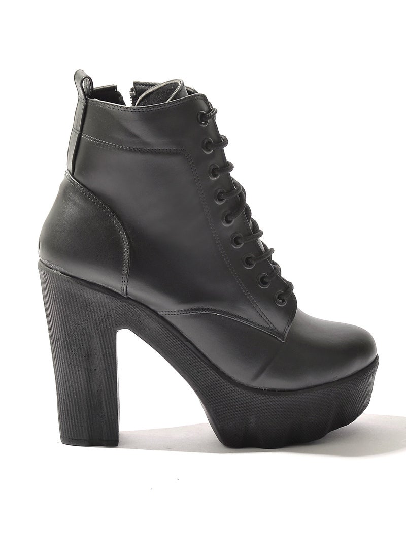 Vbranda Ankle Boot Leather Heel 7cm-Black - Image 5