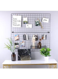 Franklite Franklite Iron Steel Grid Photo Frame for Wall Clip Holder Photo FrameMulti Functional Creative Mesh Wall Grid Frame organizes kitchen cabinet refrigerator Black 3030cm 1Pcs Frame  - Image 4