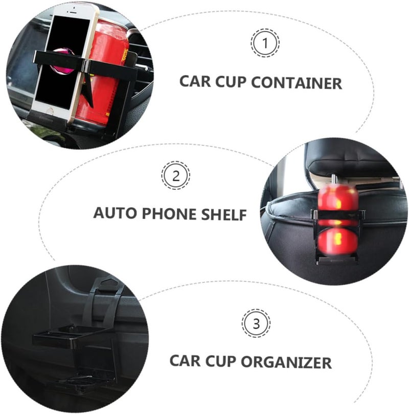 FAVOMOTO 3pcs Multifunctional Car Cup Holder Phone Holder Beverage Rack for Car Air Outlet Lightweight and Compact Design Ergonomic Installation for Storing Water Bottles - Image 2