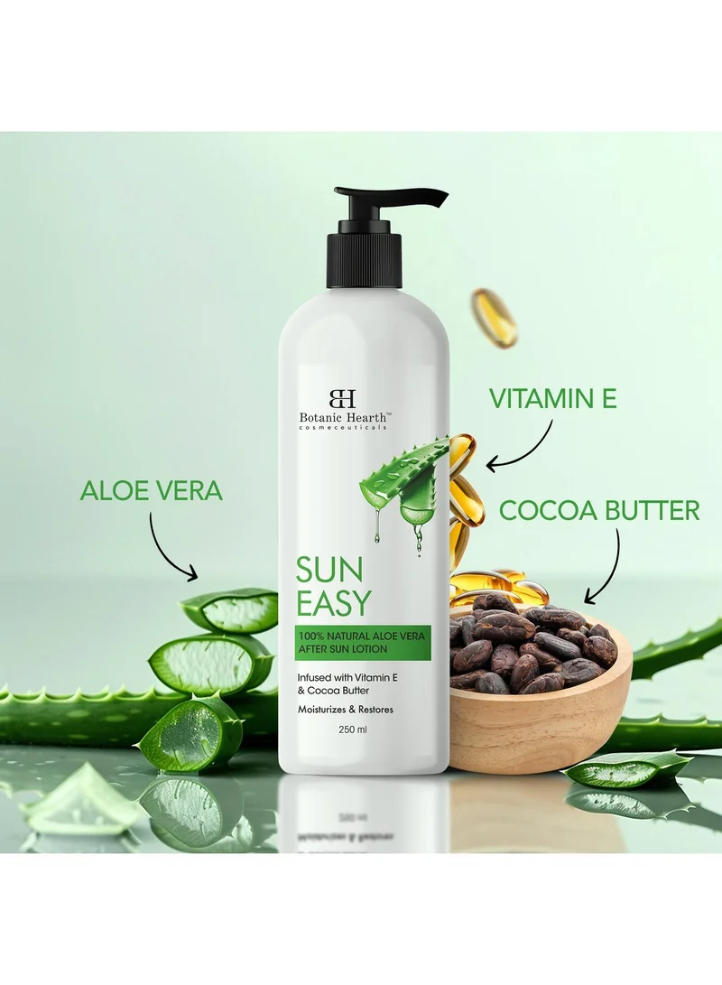 Botanic Hearth Botanic Hearth Sun Easy 100% Natural Aloe Vera After Sun Lotion, 250 ml - Soothing & Hydrating Sunburn Relief, Non-Greasy Formula Men & Women