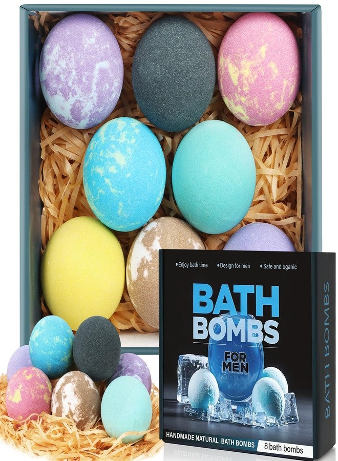 Excalla Bath Bombs for Men and Women, Gifts Set for Women & Men with Strong Scented Handmade Organic Bath Bombs Set, Natural Essential Oils, 8 Pack Relaxing Gifts for Men & Women, Birthday Easter Gifts - Image 1