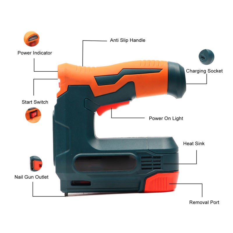 Cordless Brad Nailer Portable USB Charging Battery Powered Nail Gun for Woodworking - Image 3