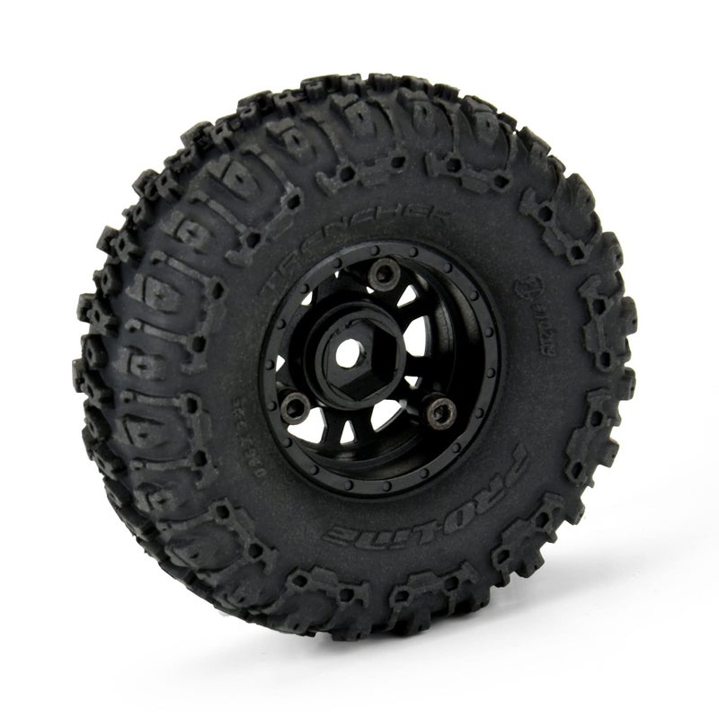 Pro-Line Racing 1/24 Trencher F/R 1.0 TRS MTD 7mm Blk Impulse 4 PRO1020910 RC Tire - Image 3