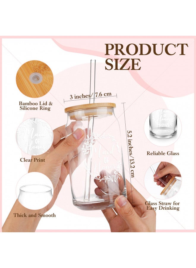 Irenare Irenare 8 Pcs Maid of Honor Proposal Gifts Set Robes Makeup Bag Cup Cards Hair Tie Bracelet Diamond Pen Bridesmaid Gift Box - Image 3