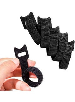 SHOWAY 50Pcs Fastening Cable Ties Reusable Cable Organizer Premium 6 Inch Adjustable Hook And Loop Cord Ties Microfiber Cloth Cable Management Straps Black  - Image 2