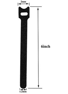 SHOWAY 50Pcs Fastening Cable Ties Reusable Cable Organizer Premium 6 Inch Adjustable Hook And Loop Cord Ties Microfiber Cloth Cable Management Straps Black  - Image 3