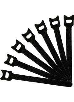 SHOWAY 50Pcs Fastening Cable Ties Reusable Cable Organizer Premium 6 Inch Adjustable Hook And Loop Cord Ties Microfiber Cloth Cable Management Straps Black  - Image 1