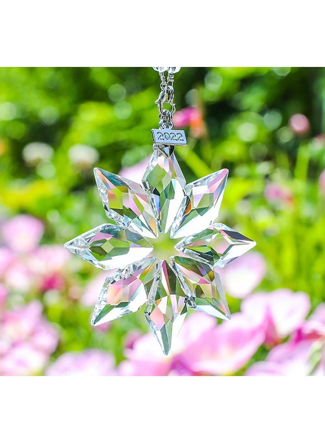 Crystal Snowflake Car Pendant, Rearview Mirror Decoration, Interior Decoration - Image 3