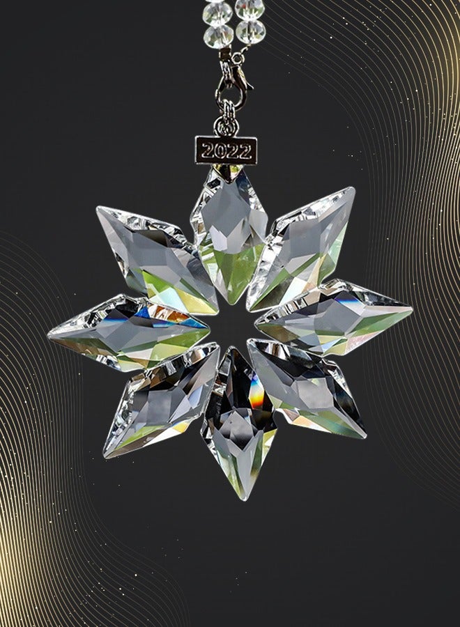Crystal Snowflake Car Pendant, Rearview Mirror Decoration, Interior Decoration - Image 2