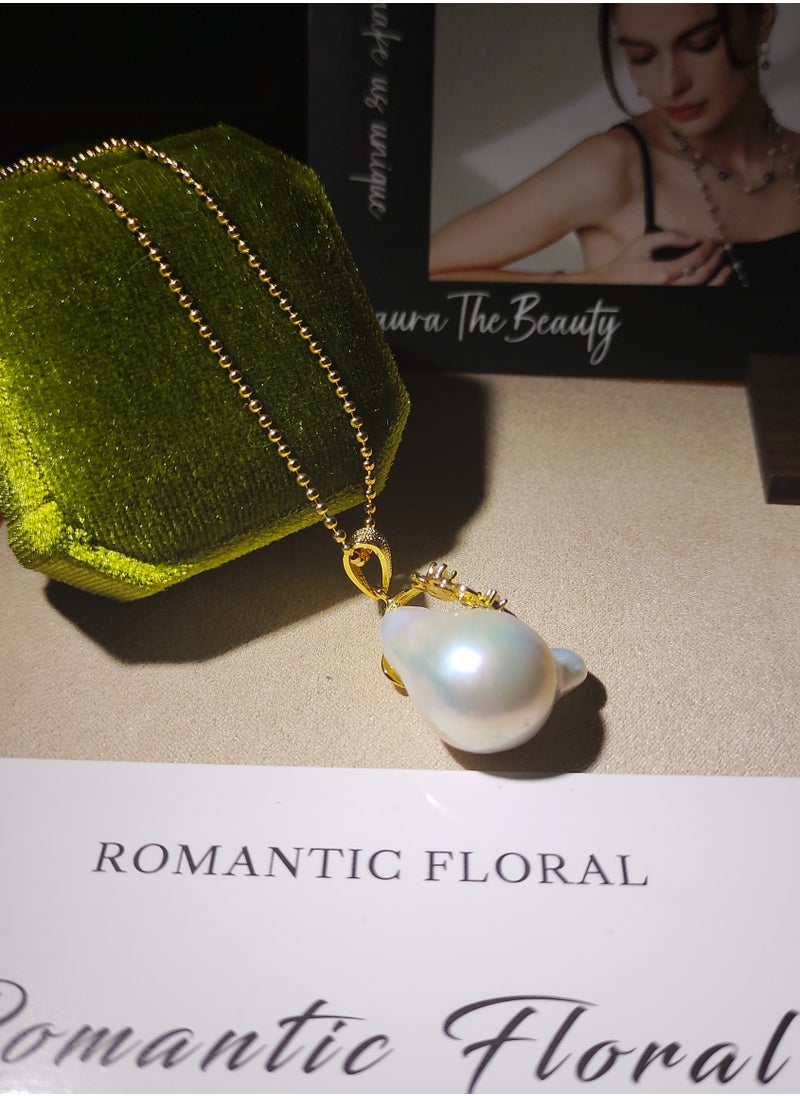 LauraTheBeauty - Natural Baroque Pearl S925 Silver Plated K Gold Necklace - Image 1