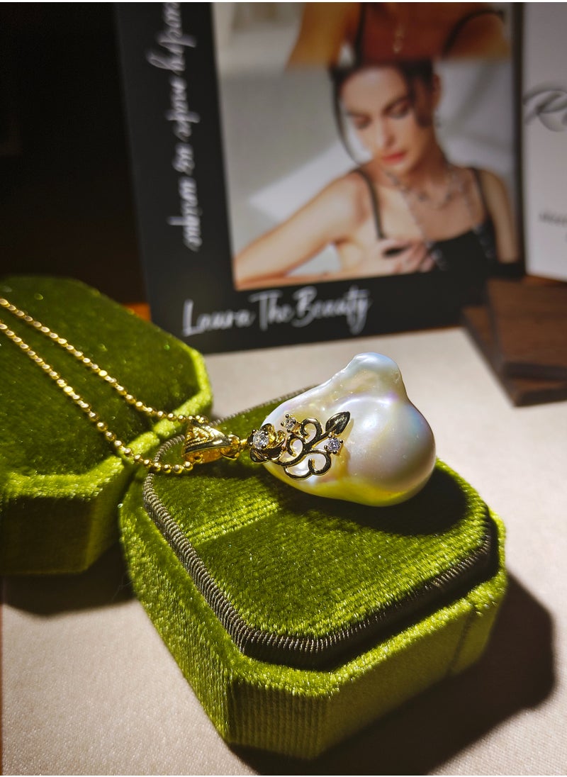 LauraTheBeauty - Natural Baroque Pearl S925 Silver Plated K Gold Necklace - Image 1