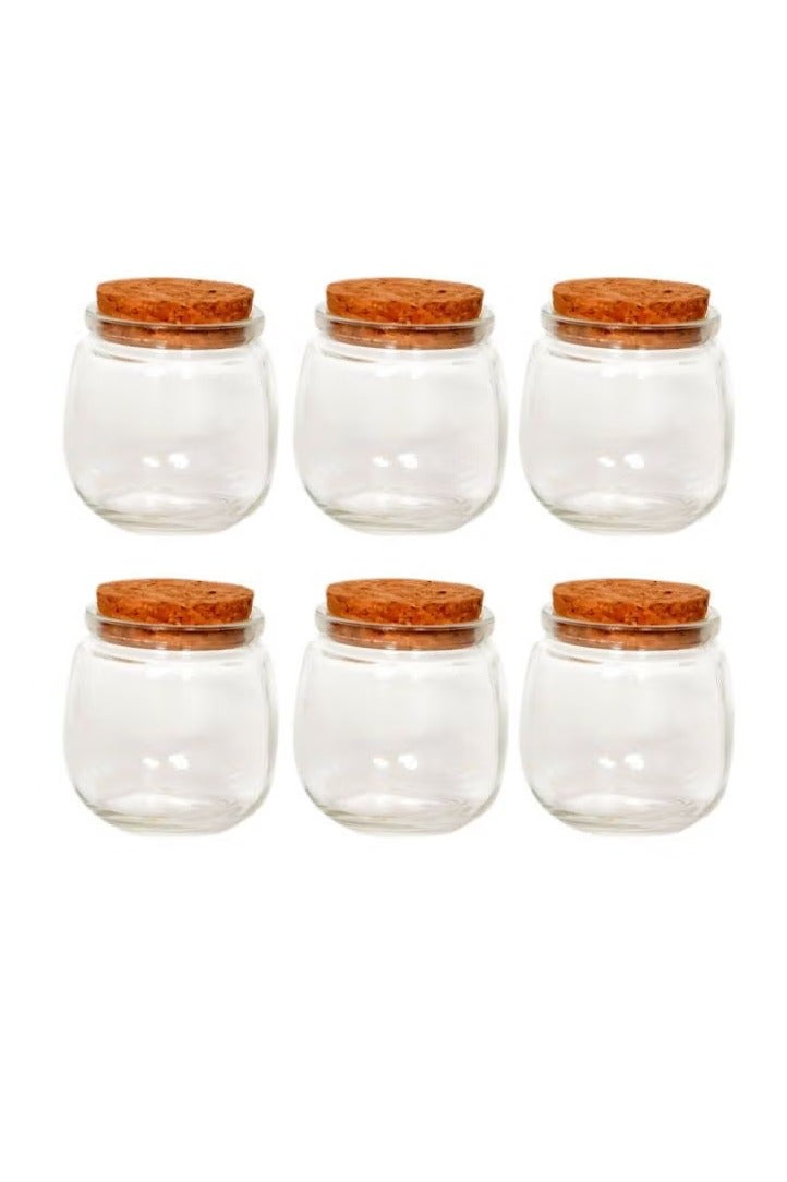 China 6-Piece Spices Jar With Cork Set Clear/Orange 100ml