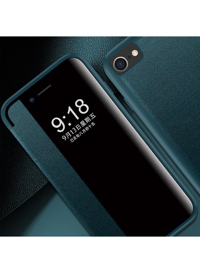 اس-توب جراب جلدي مقاوم للصدمات أفقيًا مع نافذة جانبية مغناطيسية لهاتف iPhone SE 2022 / SE 2020 / 8 / 7 - Image 2