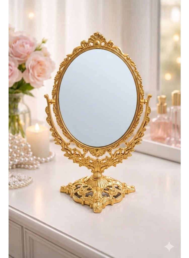 Makeup Mirror - 360° Swivel Design with Stable Base - Perfect for Eyeliner, Eyebrow Shaping,
